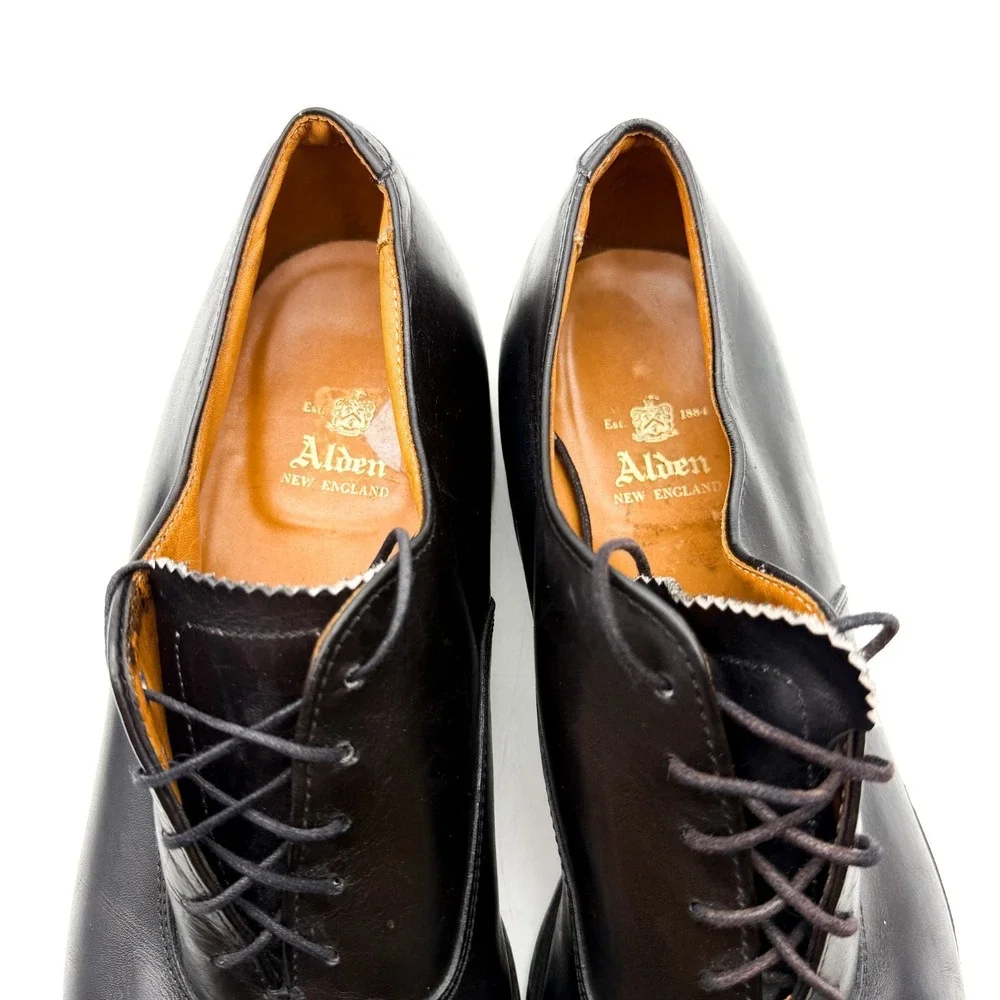 Alden 932 Plain Toe Bal Oxford Mens Size 11 B/D Black Leather Dress Shoes